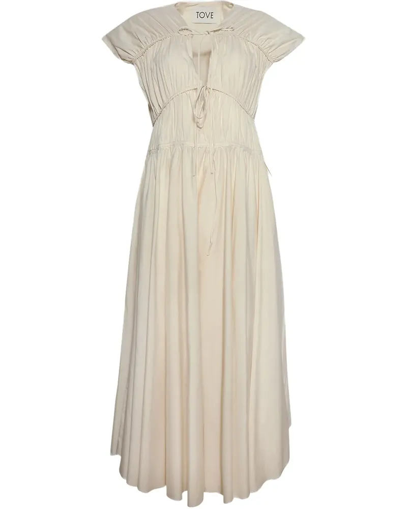 TOVE Midikleid mit Raffung - Weiß Weiß
