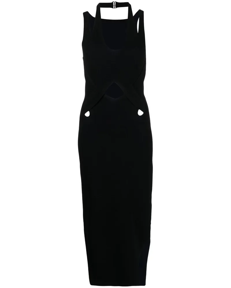 Dion Lee Midikleid mit Cut-Outs - Schwarz Schwarz