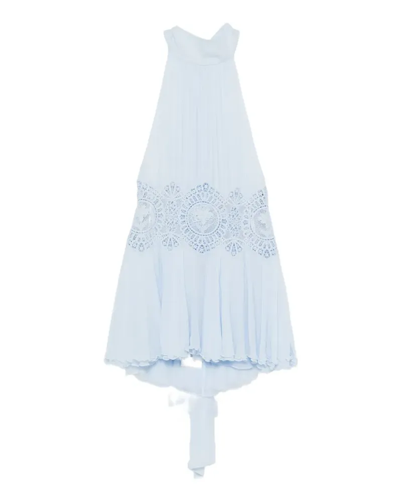 Retrofête Nirvanna lace-panel pleated mini dress - Blau Blau