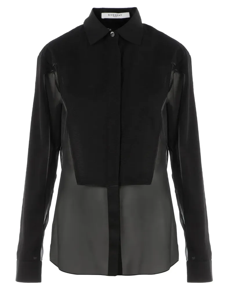 Givenchy sheer panel shirt - Schwarz Schwarz