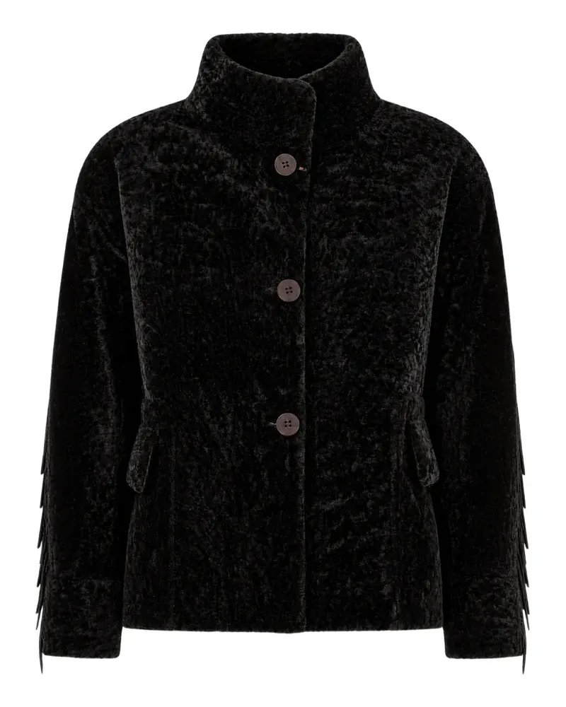 ASPESI fringed textured-finish jacket - Braun Braun
