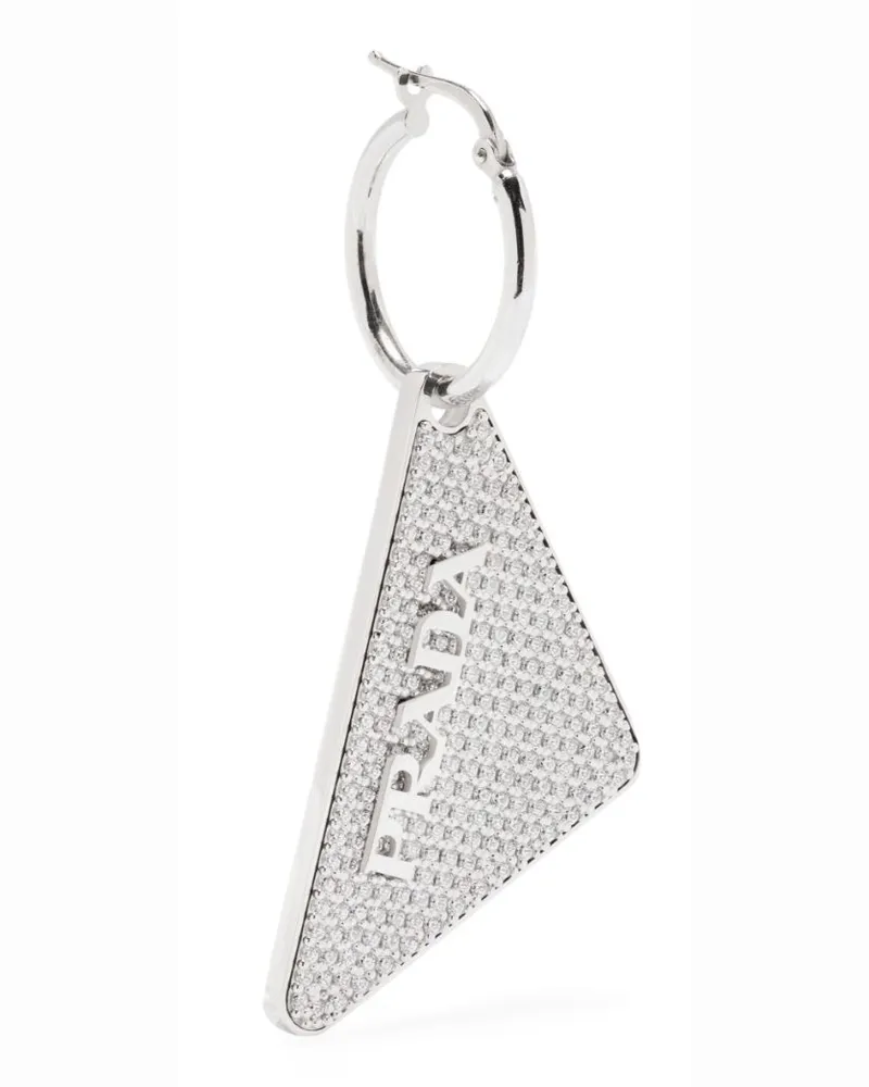 Prada Logo-Ohrringe mit Kristallen - Silber Silber