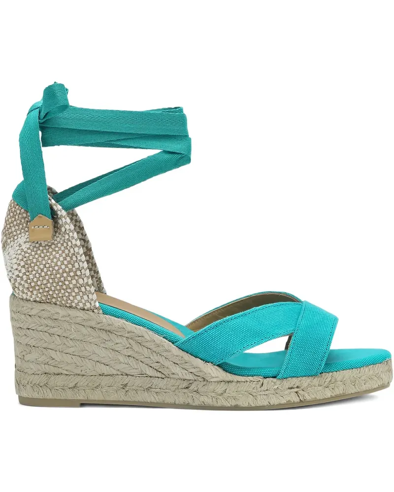 Castañer Wedge-Espadrilles mit Schnürung 50mm - Blau Blau