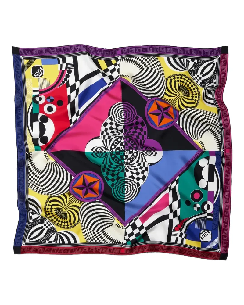 Versace Schal aus Seidentwill mit Print 90cm - Schwarz Schwarz