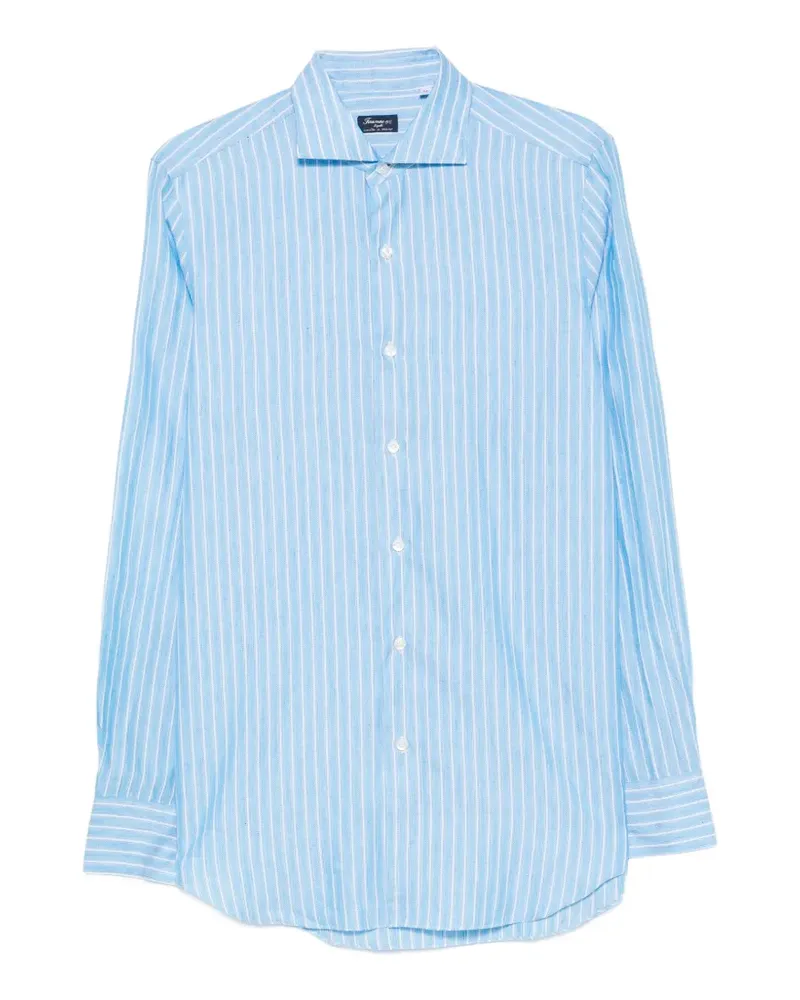 Finamore 1925 striped-print long-sleeve shirt - Blau Blau