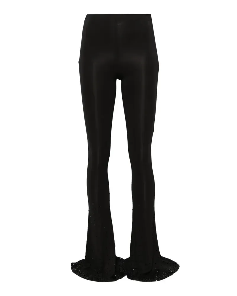 Patrizia Pepe rhinestone-embellished flared trousers - Schwarz Schwarz