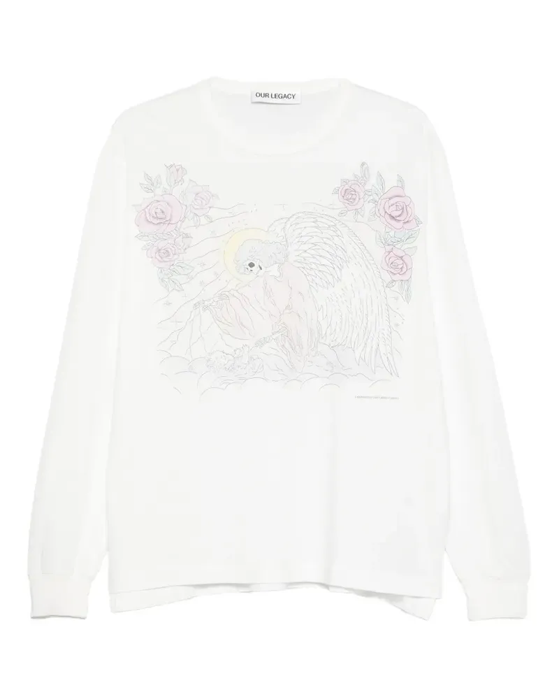 Our Legacy Cruise Langarmshirt mit Print - Weiß Weiß