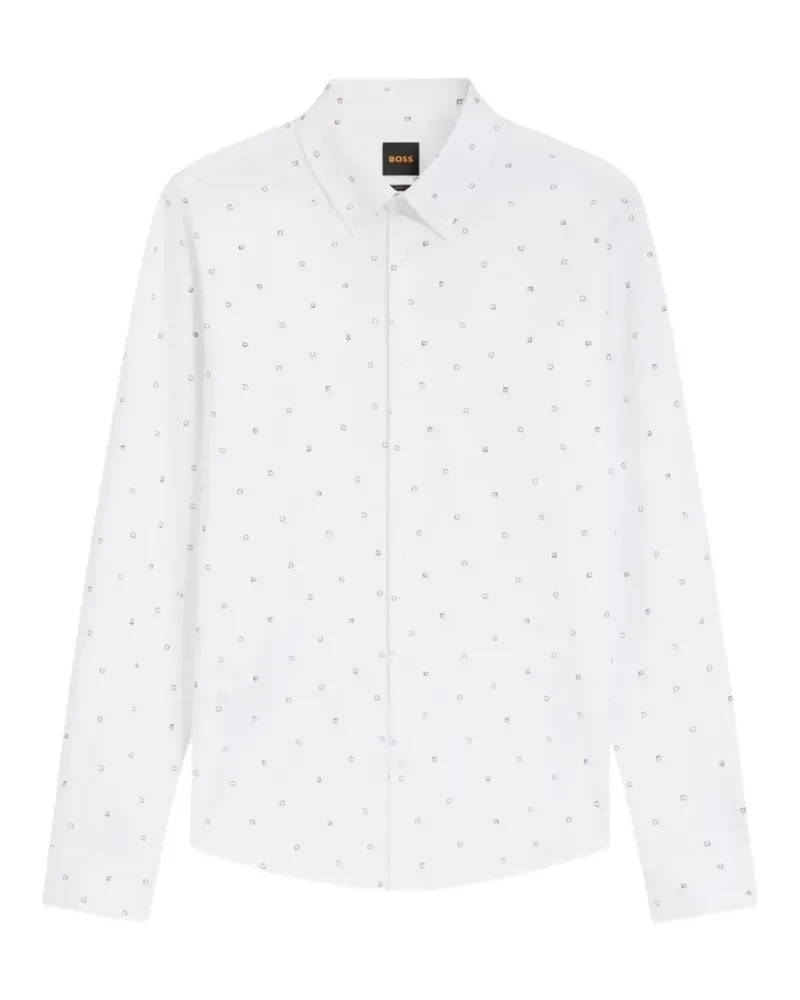 HUGO BOSS Hemd mit geometrischem Print - Weiß Weiß