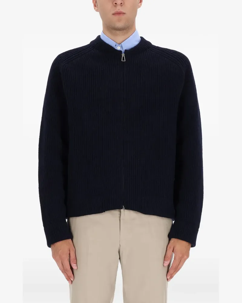 Paul Smith zip-up ribbed cardigan - Blau Blau