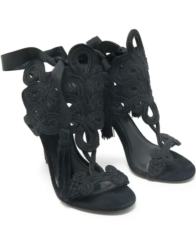 Brian Atwood Pantoletten aus Wildleder - Schwarz Schwarz