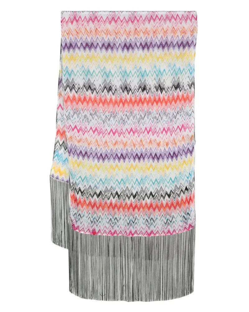 Missoni Schal mit Zickzackmuster - Weiß Weiß