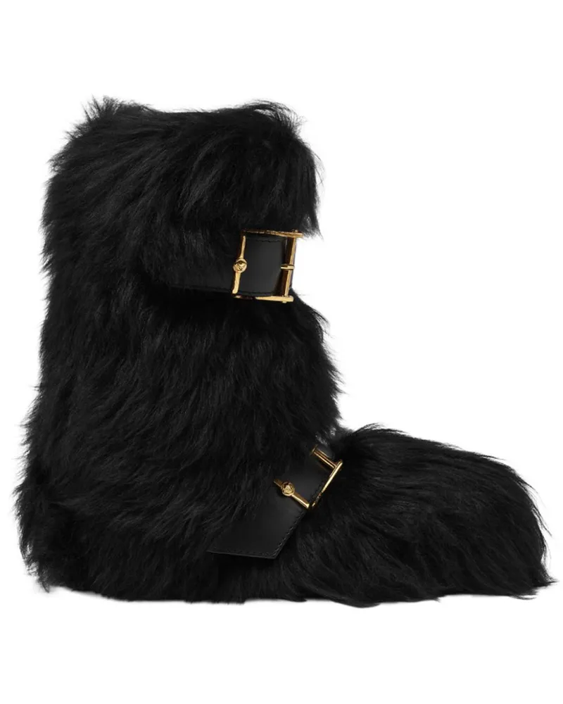 Versace Bastion Stiefel aus Shearling - Schwarz Schwarz