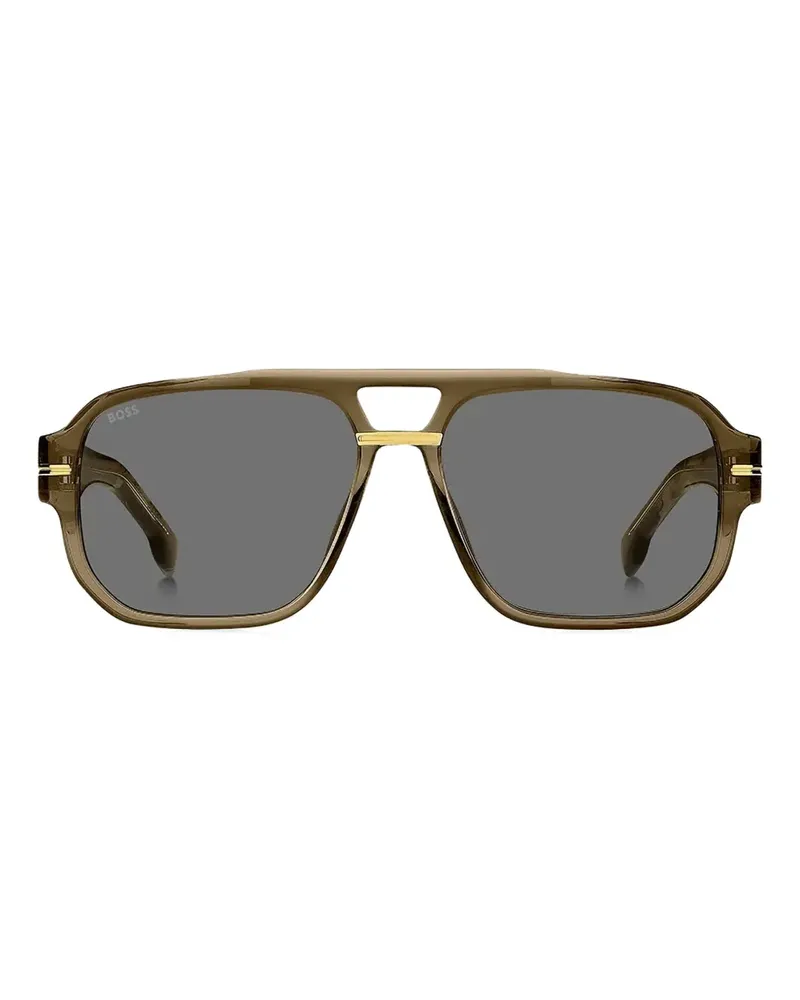 HUGO BOSS Sonnenbrille mit eckigem Gestell - Grün Grün