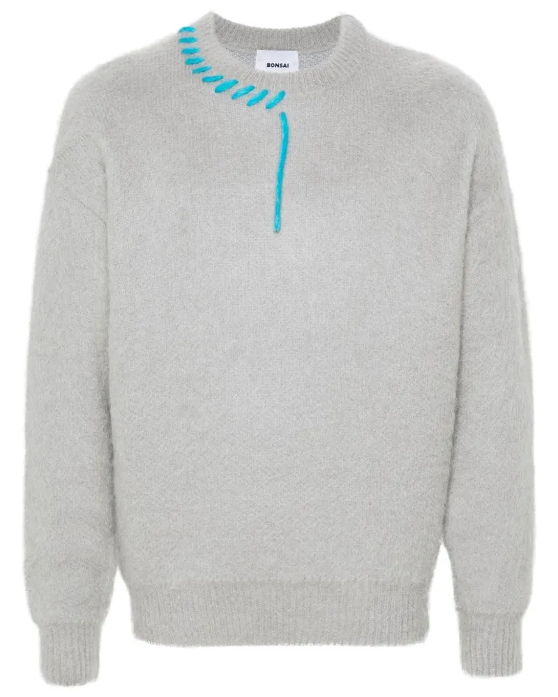 BONSAI Pullover mit Ziernähten - Grau Grau