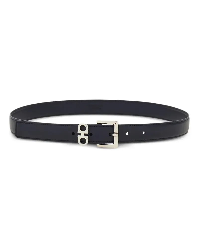 Ferragamo Gancini buckle leather belt - Schwarz Schwarz