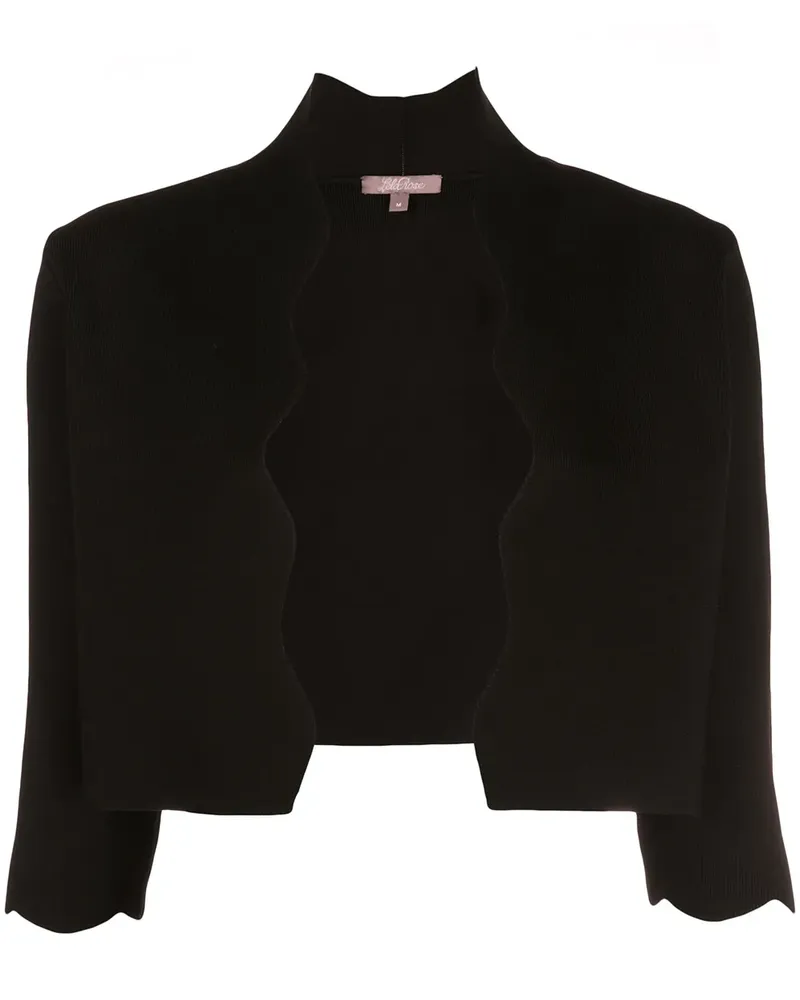Lela Rose Cropped-Jacke mit gewellten Borten - Schwarz Schwarz
