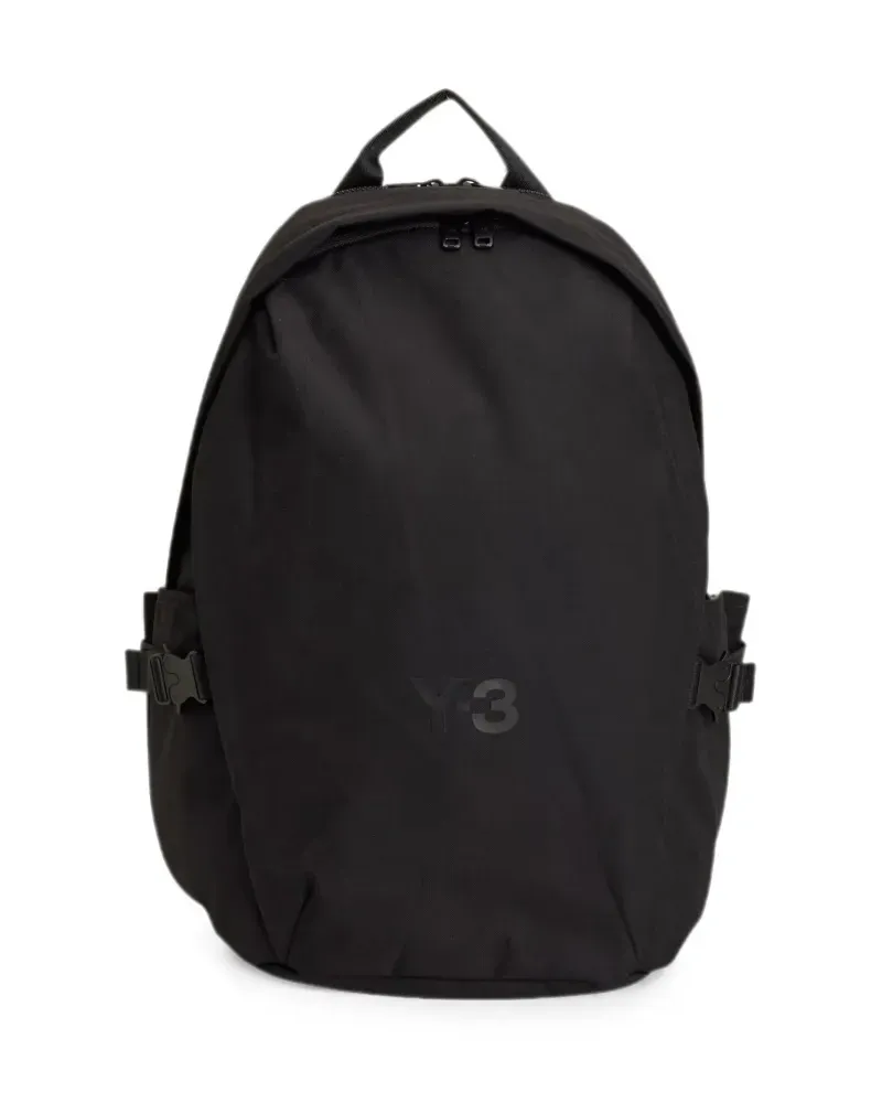 Y-3 buckle-detail logo-print backpack - Schwarz Schwarz