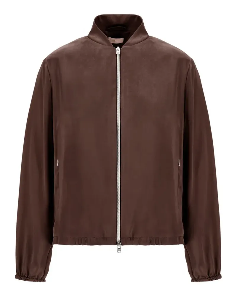 Herno Jacke aus Satin mit Reißverschluss - Braun Braun