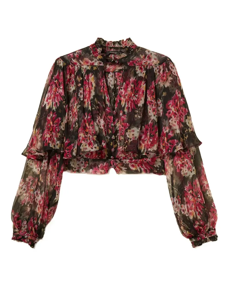 Twin-Set Gerüschtes Hemd mit Blumen-Print - Rosa Rosa