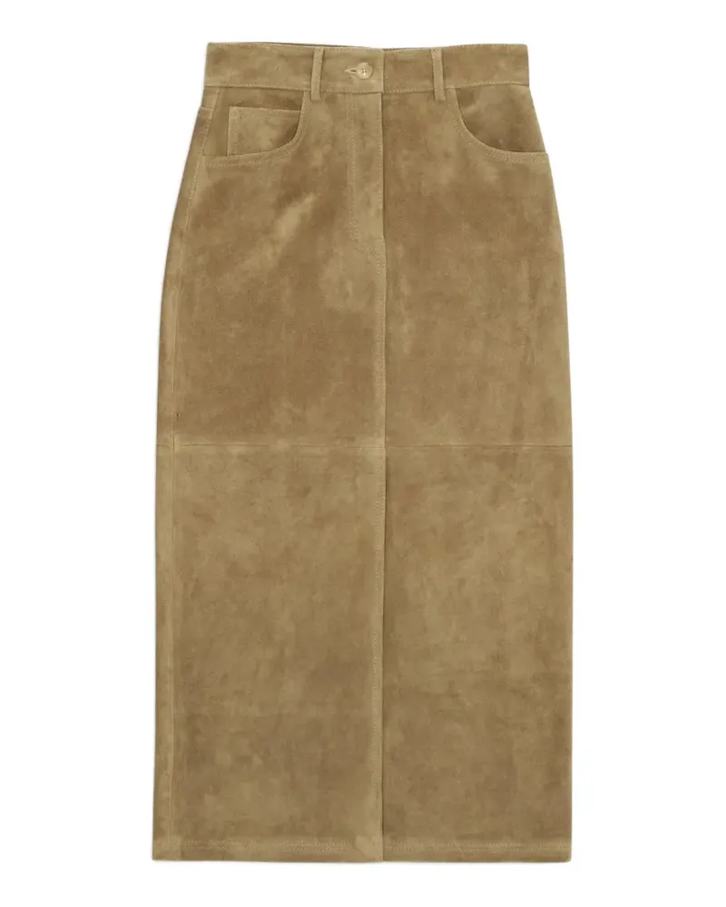 Fortela Jasmine suede midi skirt - Nude Nude