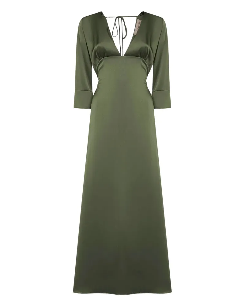 Blanca Ausgestelltes Kleid mit Schleifenkragen - Grün Grün