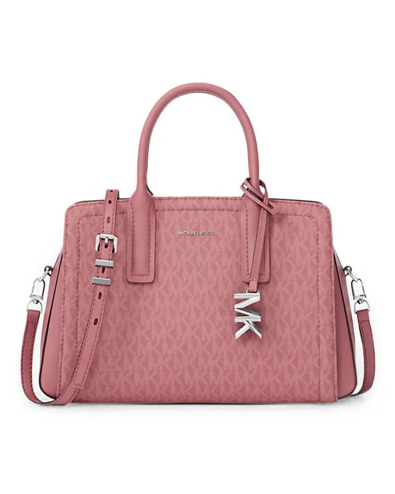 Michael Kors logo-print calf leather-trim tote bag - Rosa Rosa
