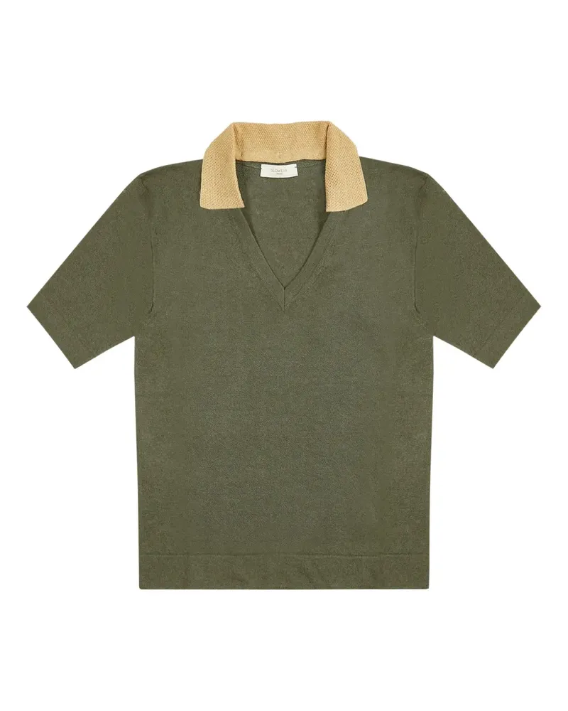 Zanone T-Shirt mit V-Ausschnitt - Grün Grün