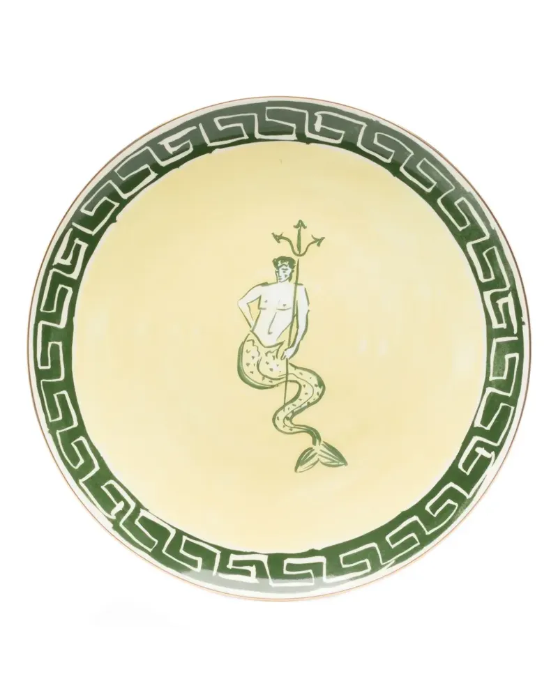 Ginori 1735 Merman Tafelaufsatz mit Greca-Schlüssel (33cm) - Gelb Gelb