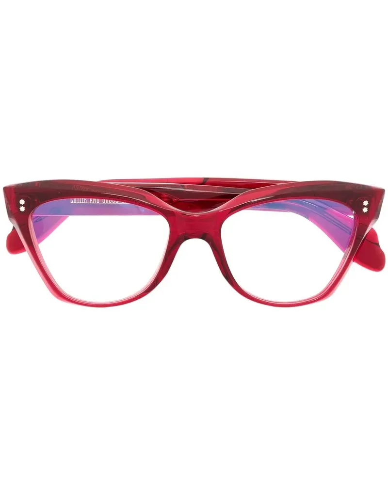 Cutler and Gross Brille mit Cat-Eye-Gestell - Rot Rot