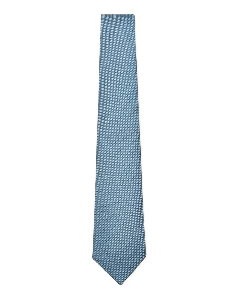 Canali Krawatte mit Mikro-Muster - Blau Blau