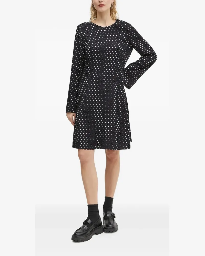 Marc O'Polo Ausgestelltes Kleid mit Polka Dots - Schwarz Schwarz