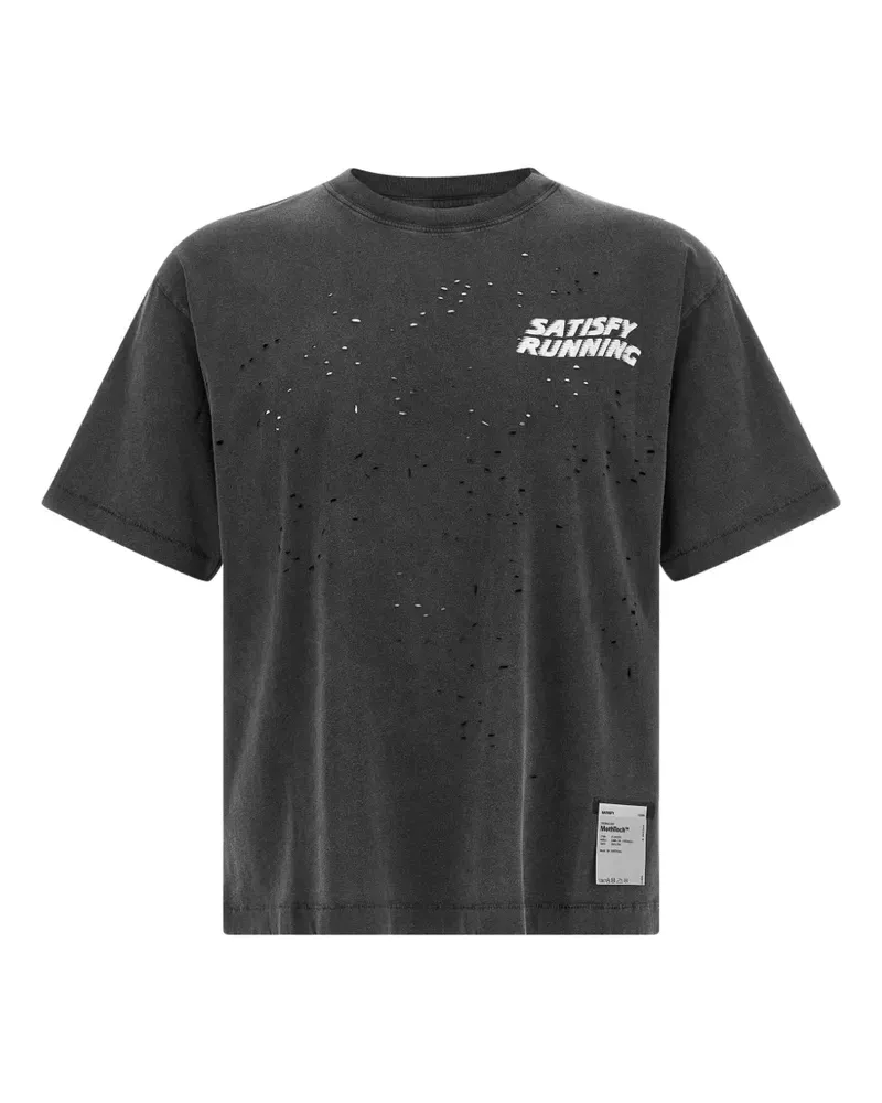 Satisfy MothTech T-Shirt in Distressed-Optik - Schwarz Schwarz