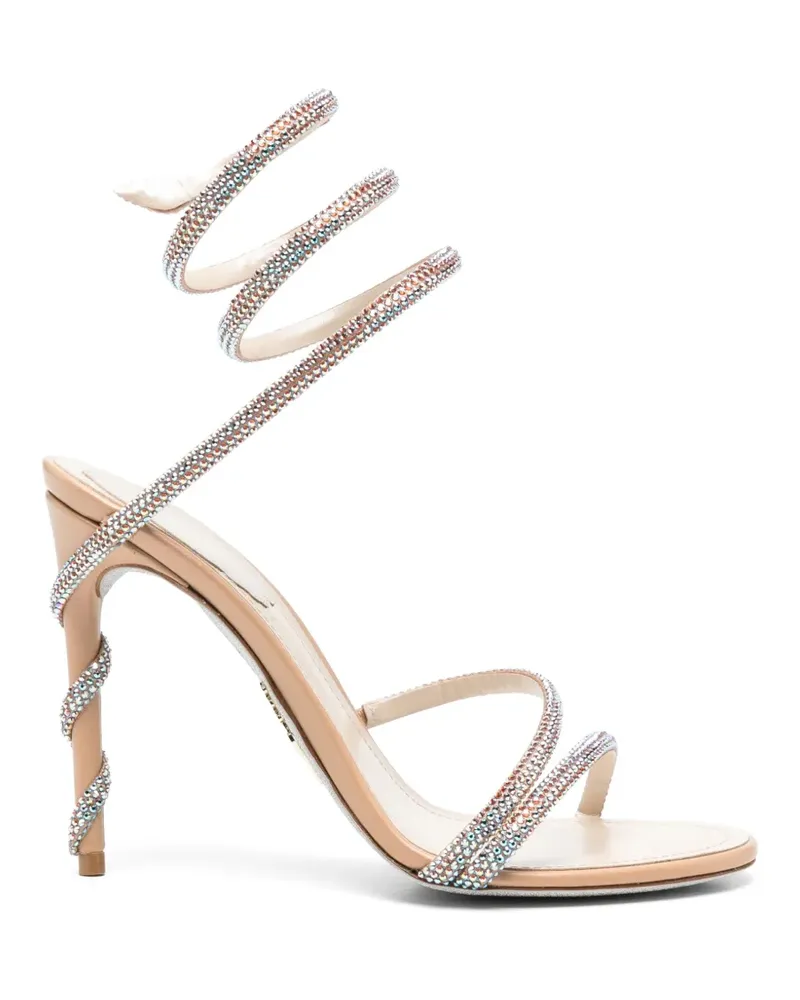 René Caovilla Cleo crystal-embellished sandals - Nude Nude
