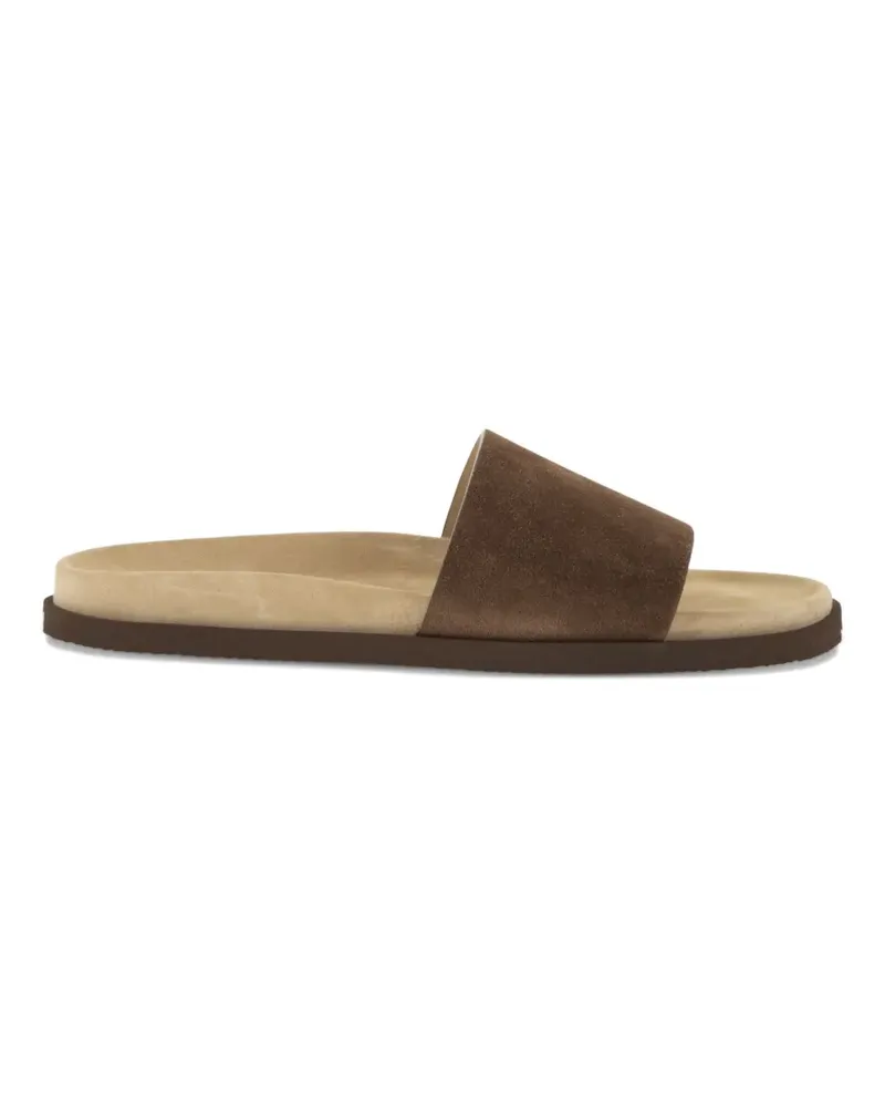 Brunello Cucinelli suede-strap flat sandals - Braun Braun