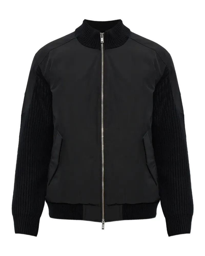 Moose Knuckles ribbed-knit panelled puffer jacket - Schwarz Schwarz