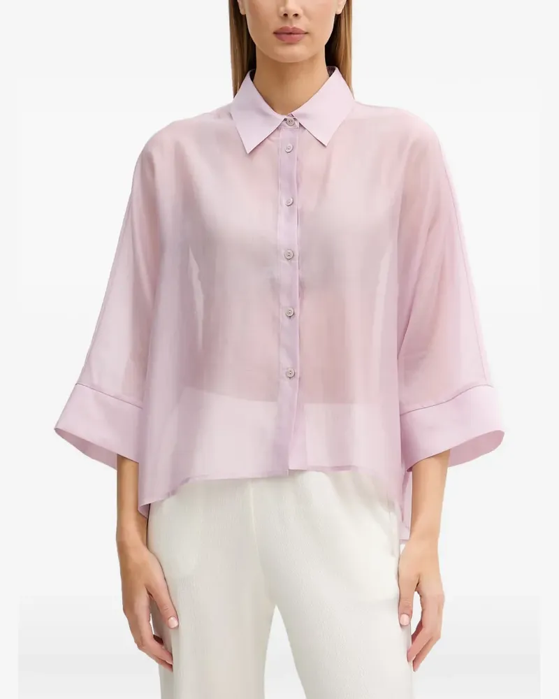 Benetton sheer-finish button-down shirt - Violett Violett