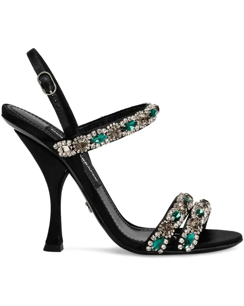 Dolce & Gabbana Sandalen mit Kristallen - Schwarz Schwarz