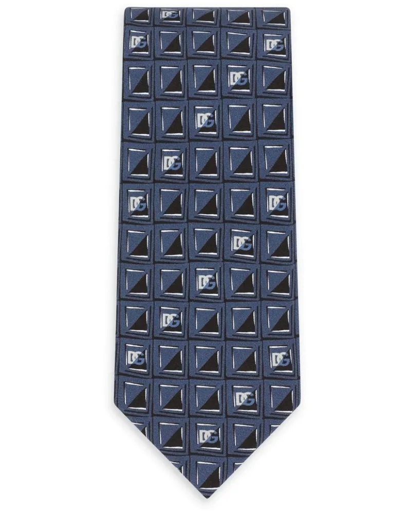 Dolce & Gabbana Jacquard-Krawatte aus Seide - Blau Blau