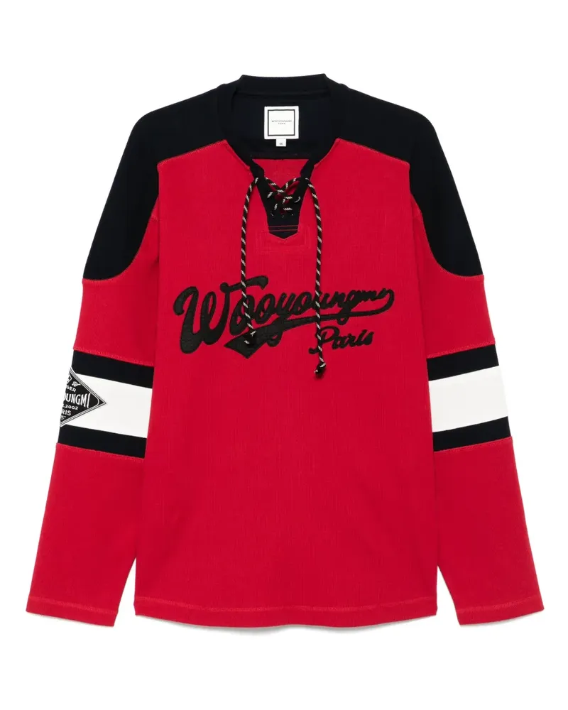 Wooyoungmi Langärmeliges Rugby-T-Shirt - Rot Rot