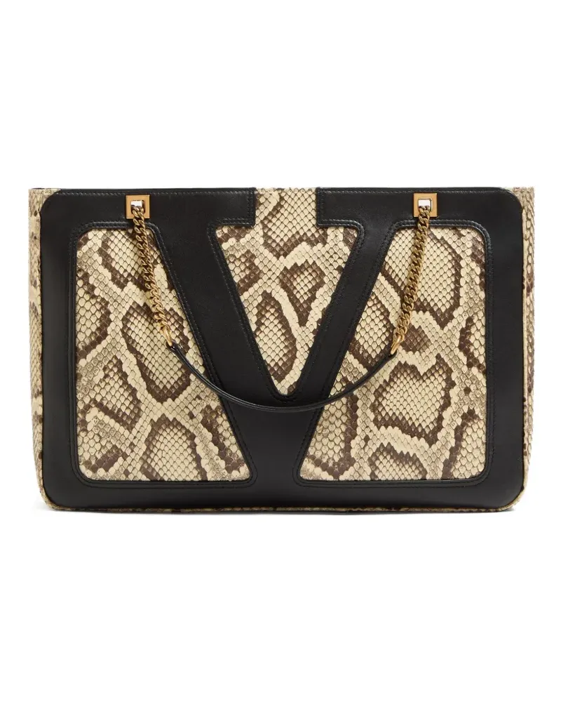 Valentino Garavani Tote Bag mit Schlangenmuster - Nude Nude