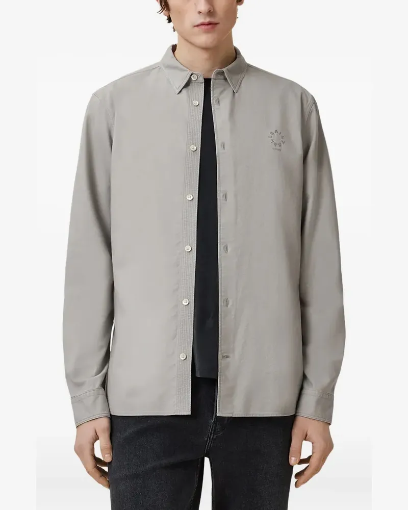 AllSaints Haven Hemd mit Logo-Stickerei - Grau Grau