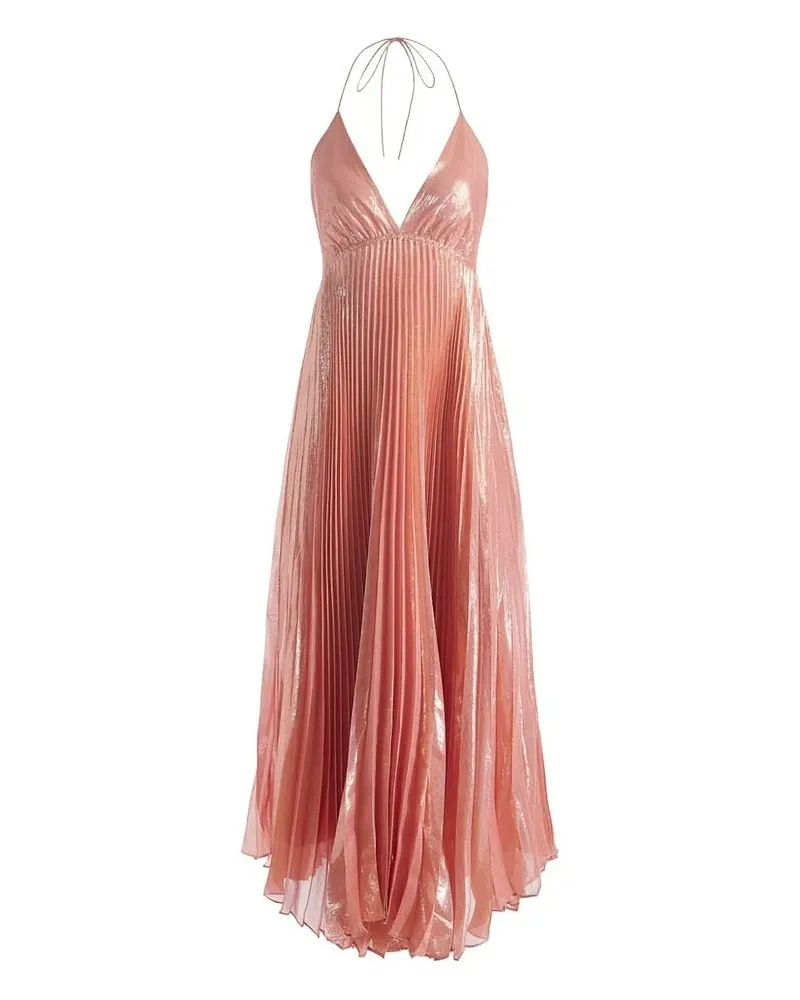 Alice + Olivia Marivel Neckholder-Maxikleid mit Falten - Rosa Rosa