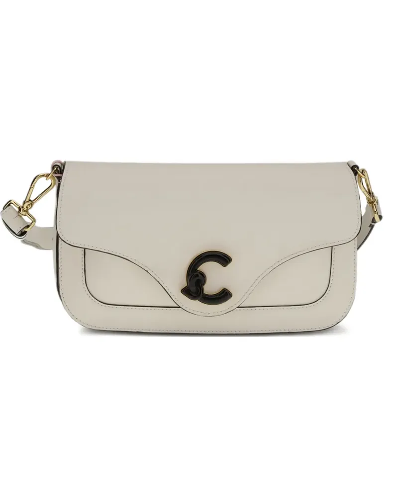 Coccinelle C-Me Schultertasche mit Logo-Schild - Nude Nude