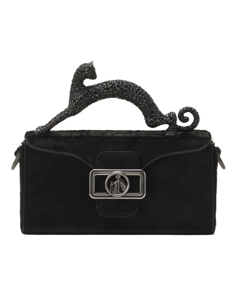 Lanvin Pencil Umhängetasche mit Katze - Schwarz Schwarz