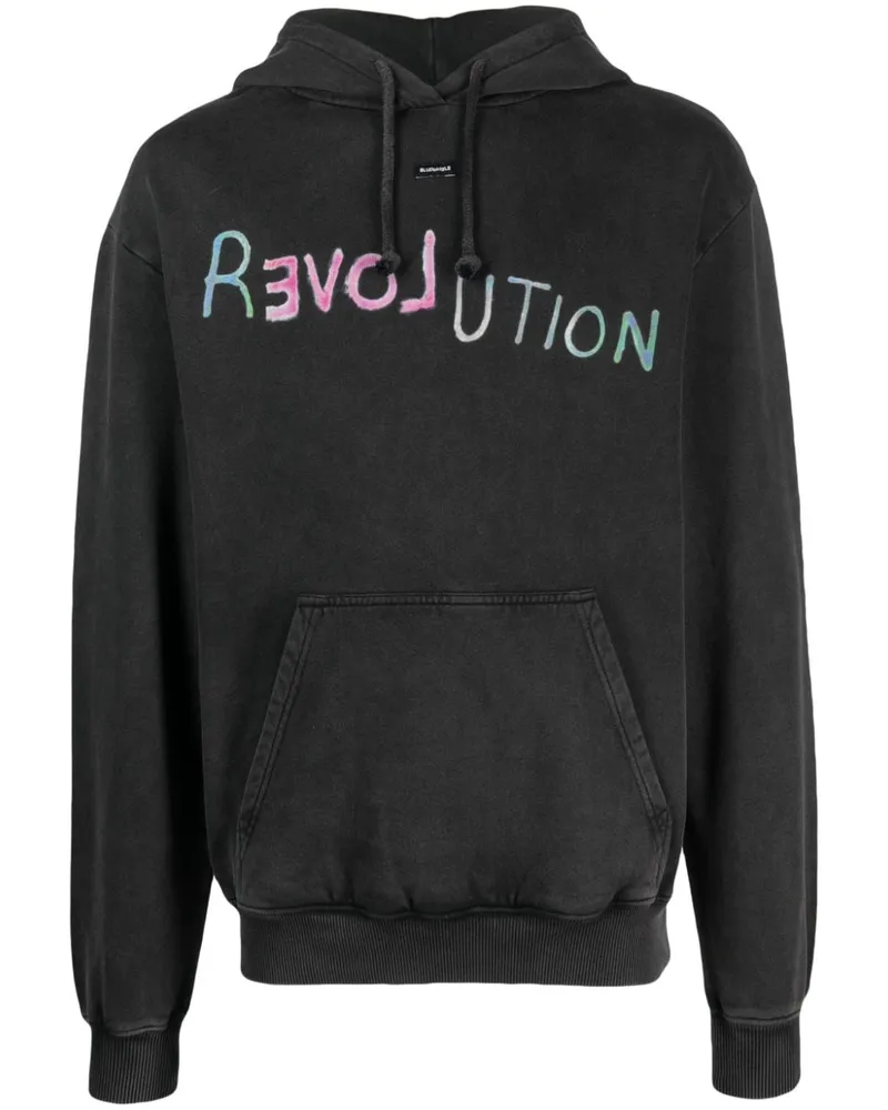 BLUEMARBLE Hoodie mit Text-Print Schwarz