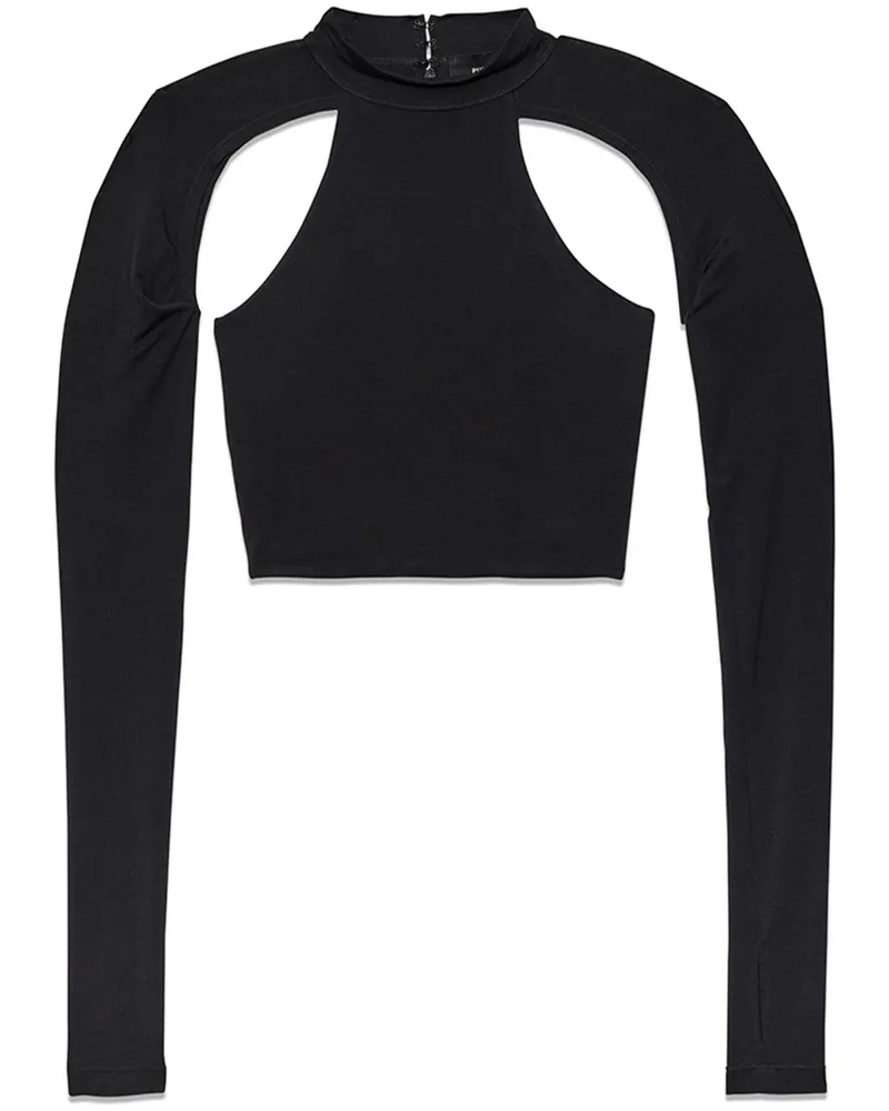 PURPLE BRAND Cropped-Oberteil mit Cut-Out - Schwarz Schwarz