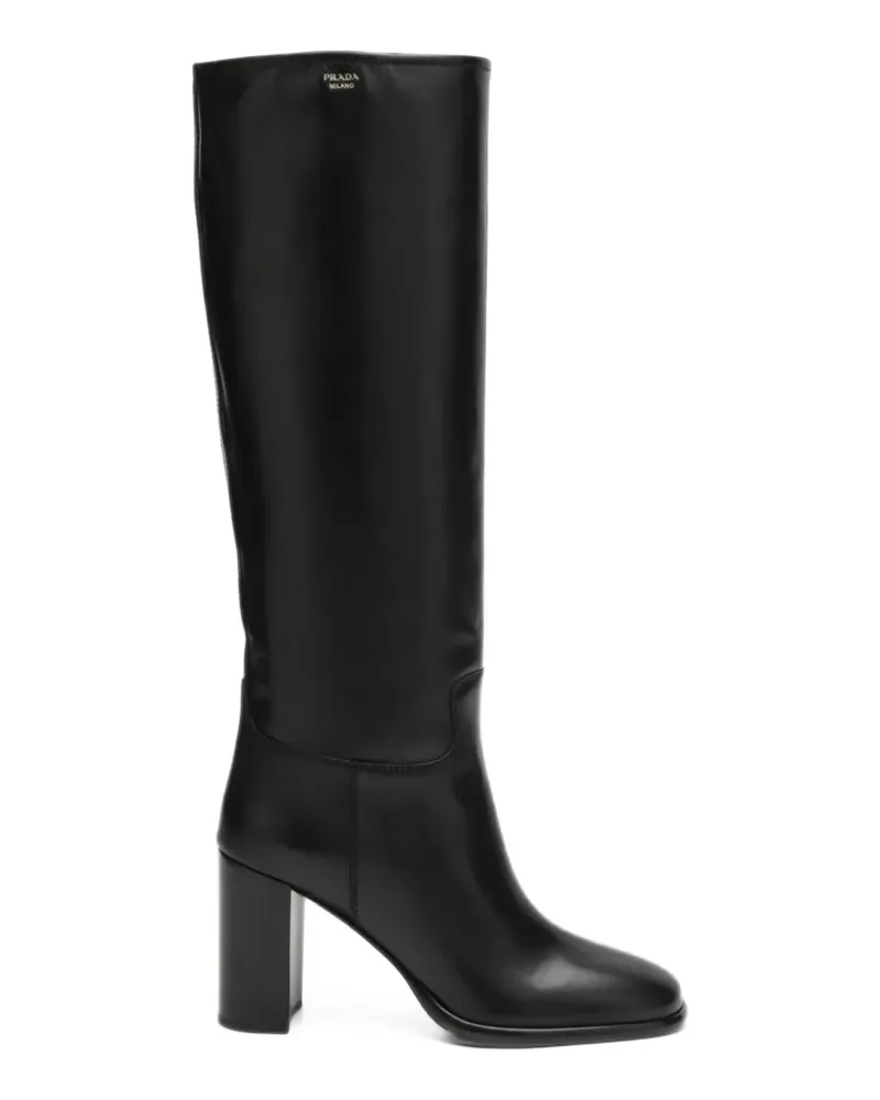 Prada Stiefel aus Leder - Schwarz Schwarz