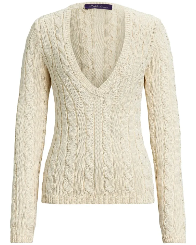 Ralph Lauren Pullover mit Zopfmuster - Weiß Weiß