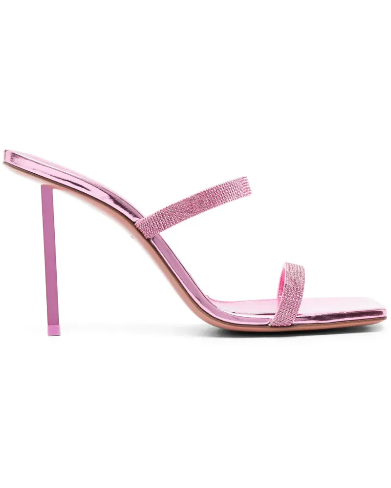 Amina Muaddi Mules mit Kristallen - Rosa Rosa