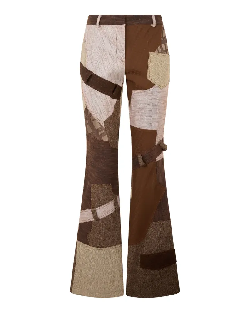 Moschino abstract-pattern palazzo pants - Braun Braun